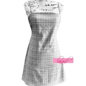 Alive Girl Open Back Plaid Cut-Out Cutouts Backless Tartan Edgy Pinafore Dress